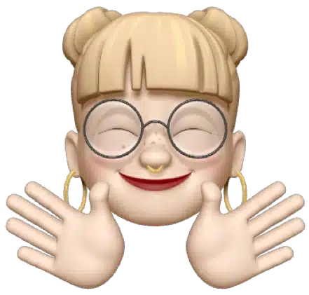 Memoji de femme blonde à l'expression accueillante
