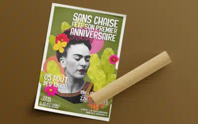 Affiche et kit média pour l’anniversaire du restaurant Sans Chaise