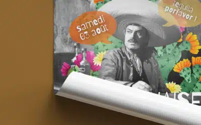 Affiche – Flyer pour le deuxième anniversaire du restaurant Sans Chaise