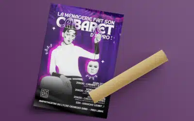 Affiche – Flyer pour le Cabaret d’impro de fin de saison de La Ménagerie !