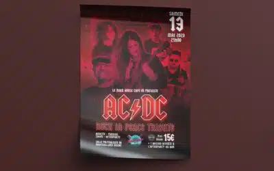 Affiche de concert pour l’évènement AC/DC du Road House Café