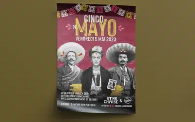 Affiche pour le Cinco de Mayo du restaurant Sans Chaise