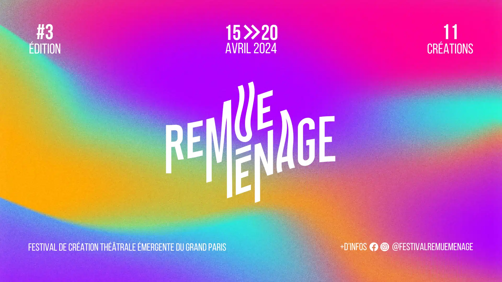 Création d'identité visuelle pour le festival de théâtre Remue Ménage près de Paris