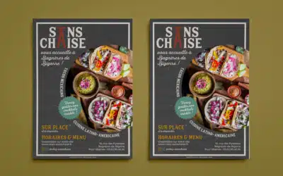 Flyer pour le lancement du restaurant Sans Chaise