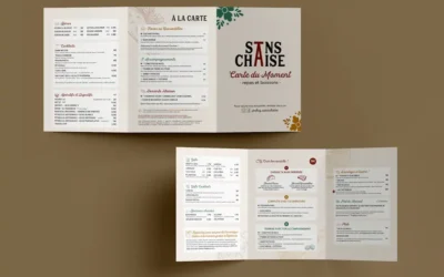 Mise en page de carte de restaurant pour Sans Chaise