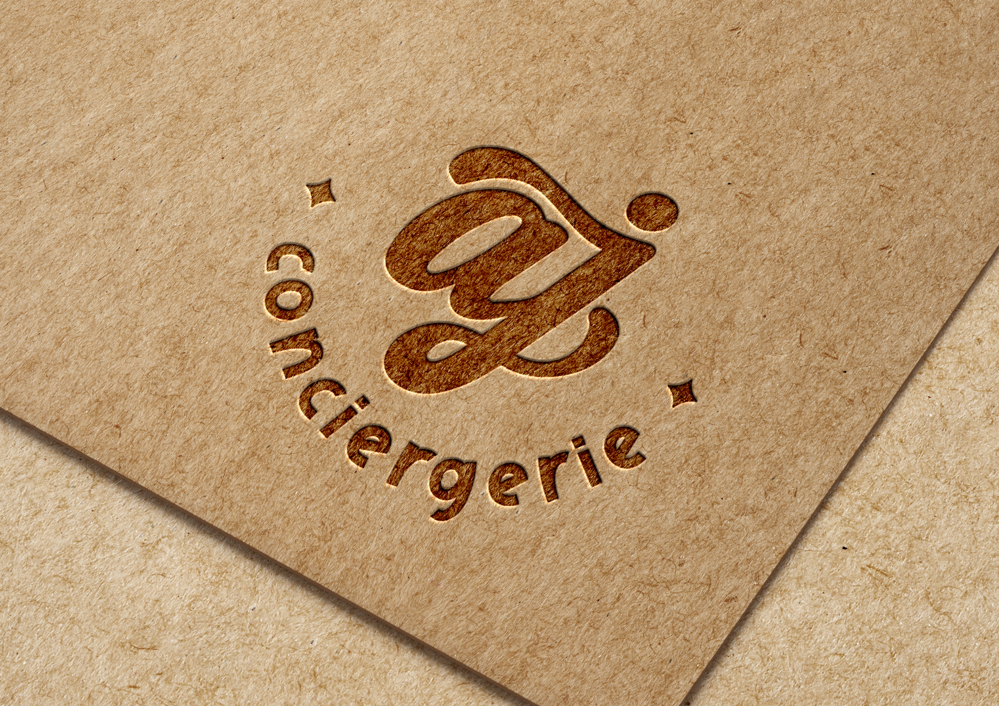 Prestation de graphisme avec la création de la nouvelle identité visuelle d'A&J Conciergerie à Bagnères de Bigorre - logo, couleurs et éléments graphiques.