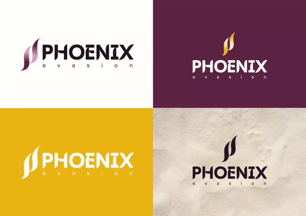 Prestation de graphisme avec la création de la nouvelle identité visuelle de Phoenix Evasion par Chauderon Voyages, organisation de séjours pour séniors dans le sud-ouest - logo, couleurs et éléments graphiques.